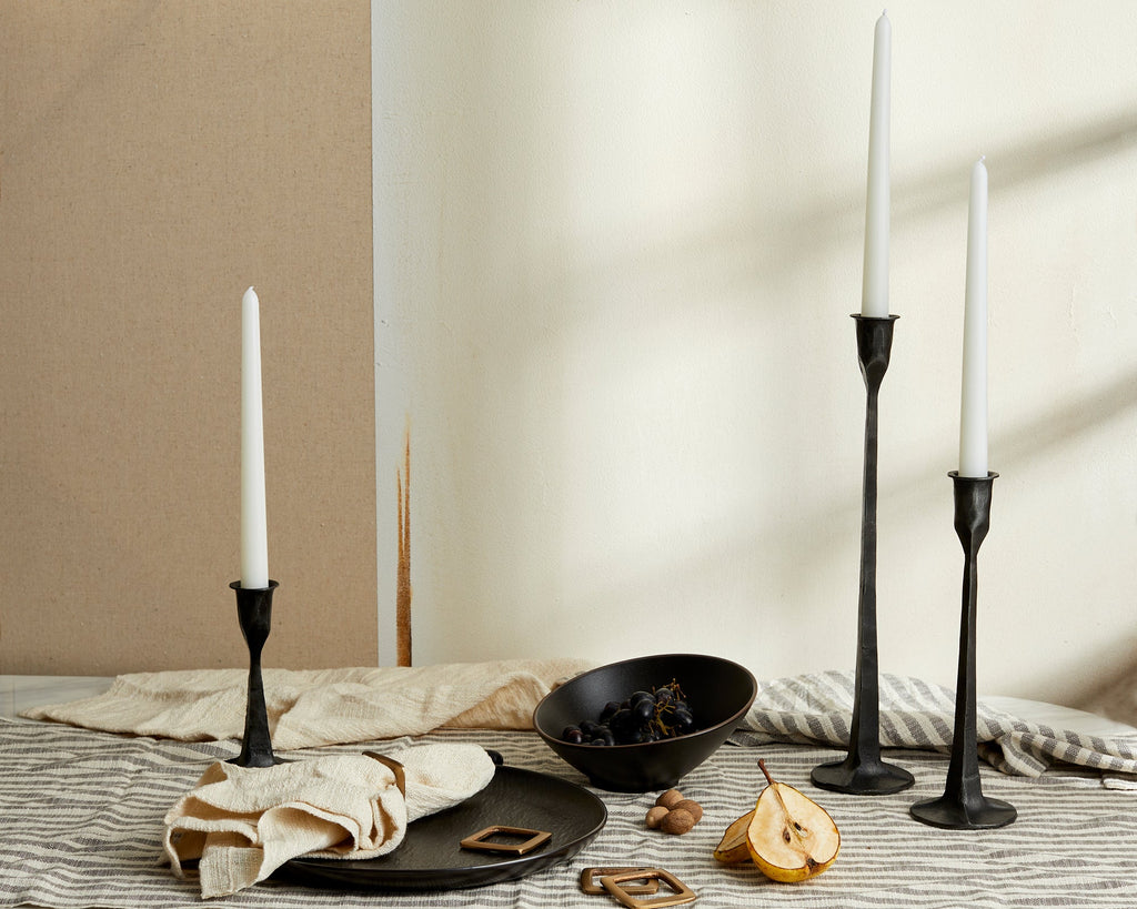 Nile Iron Black Candle Holder Set (Set of 3)-1