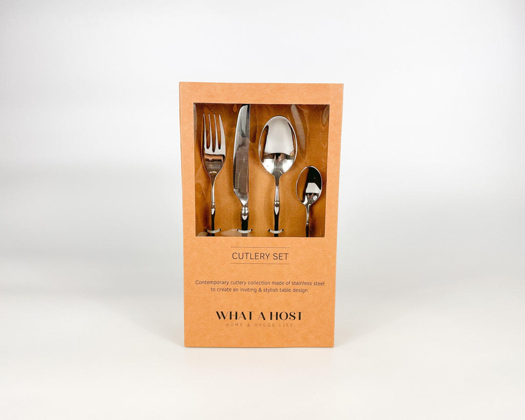 Monaco Silver Cutlery Set – 16 or 24 Piece Stainless Steel Flatware-4