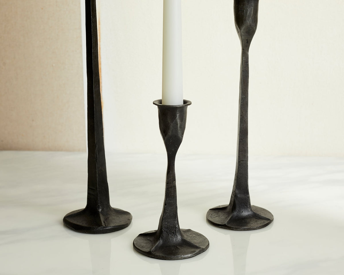 Nile Iron Black Candle Holder Set (Set of 3)-3