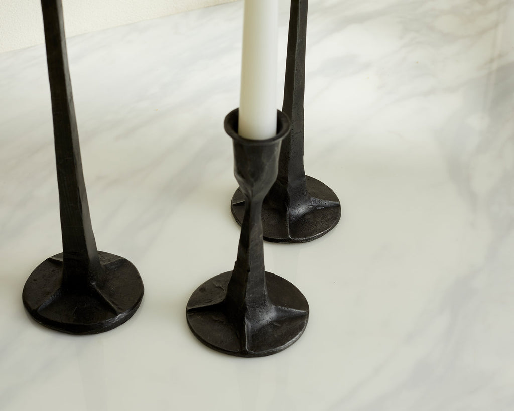 Nile Iron Black Candle Holder Set (Set of 3)-2