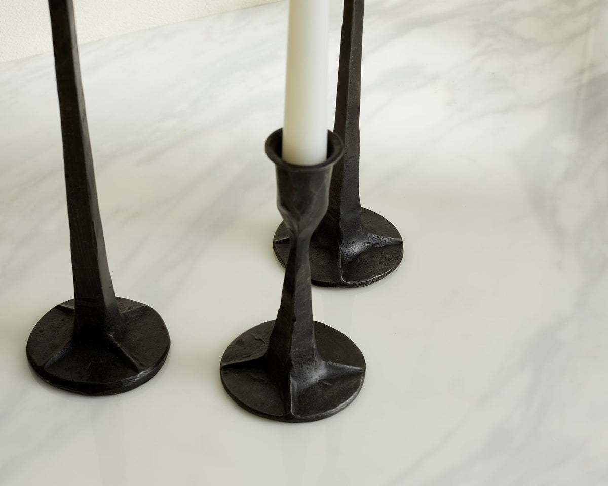 Nile Iron Black Candle Holder Set (Set of 3)-2