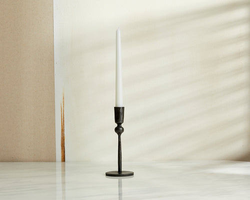 Aruma Black Candle Holder – Cast Iron Rustic Taper Candlestick-0