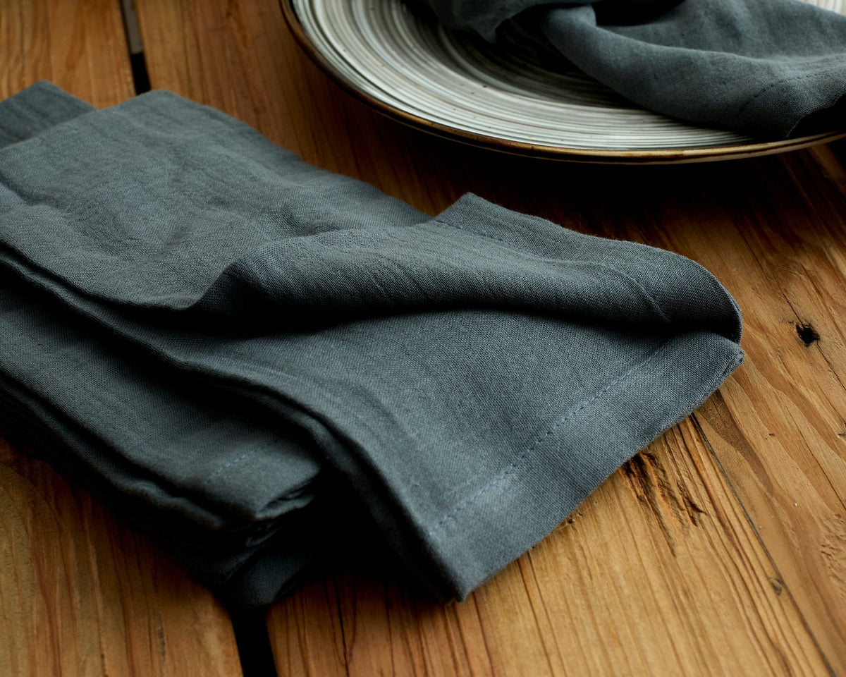 Ave Blue Cotton Napkins – Set of 4 Muslin Table Napkins-1