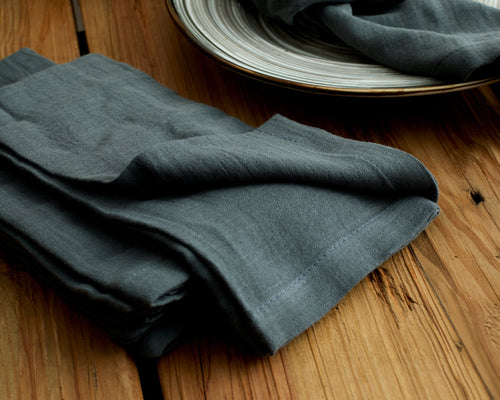 Ave Blue Cotton Napkins – Set of 4 Muslin Table Napkins-1