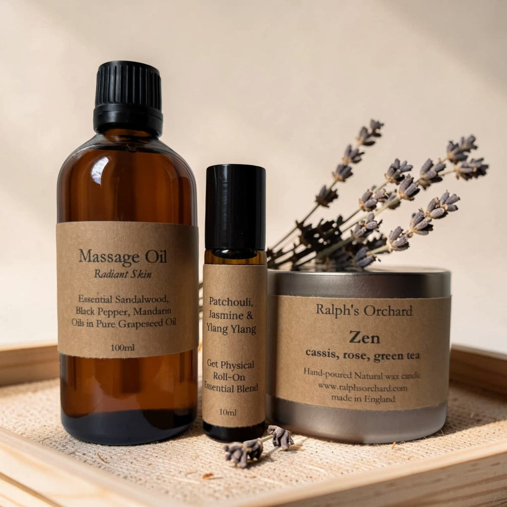 Destress Gift Set | Candle, Massage Oil & Aromatherapy Roll-On-0