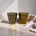 Engraved Brass Shot Glass Candle Set - Wild Honey Tobacco-0